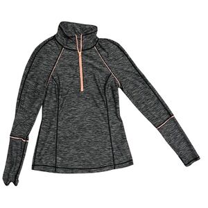 Zella Gray Long Sleeve Top with Pink Accents